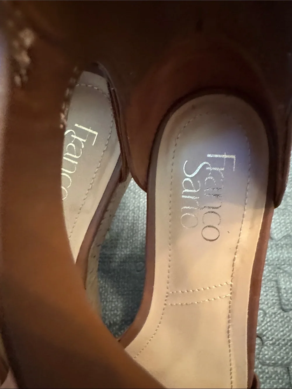 Franco Sarto Brown Cork Platform Wedge Sandals